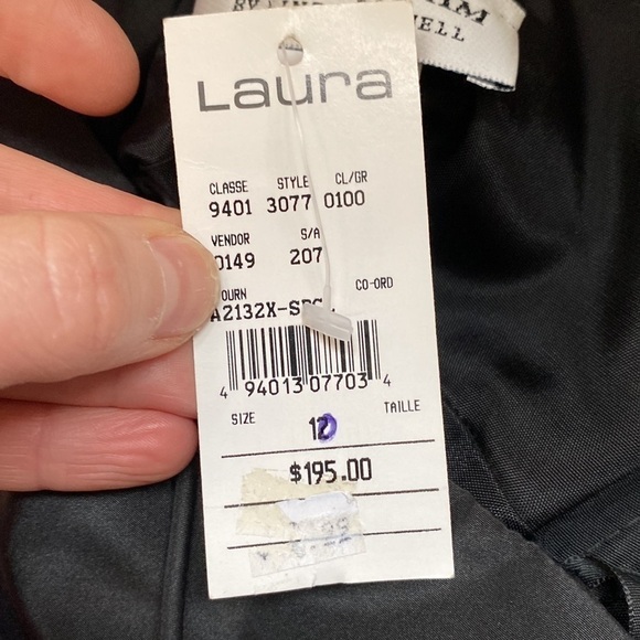 Betsy & Adam Long Silky Black Formal Prom Bridesmaid Gown with Crinoline 10 - Picture 15 of 15